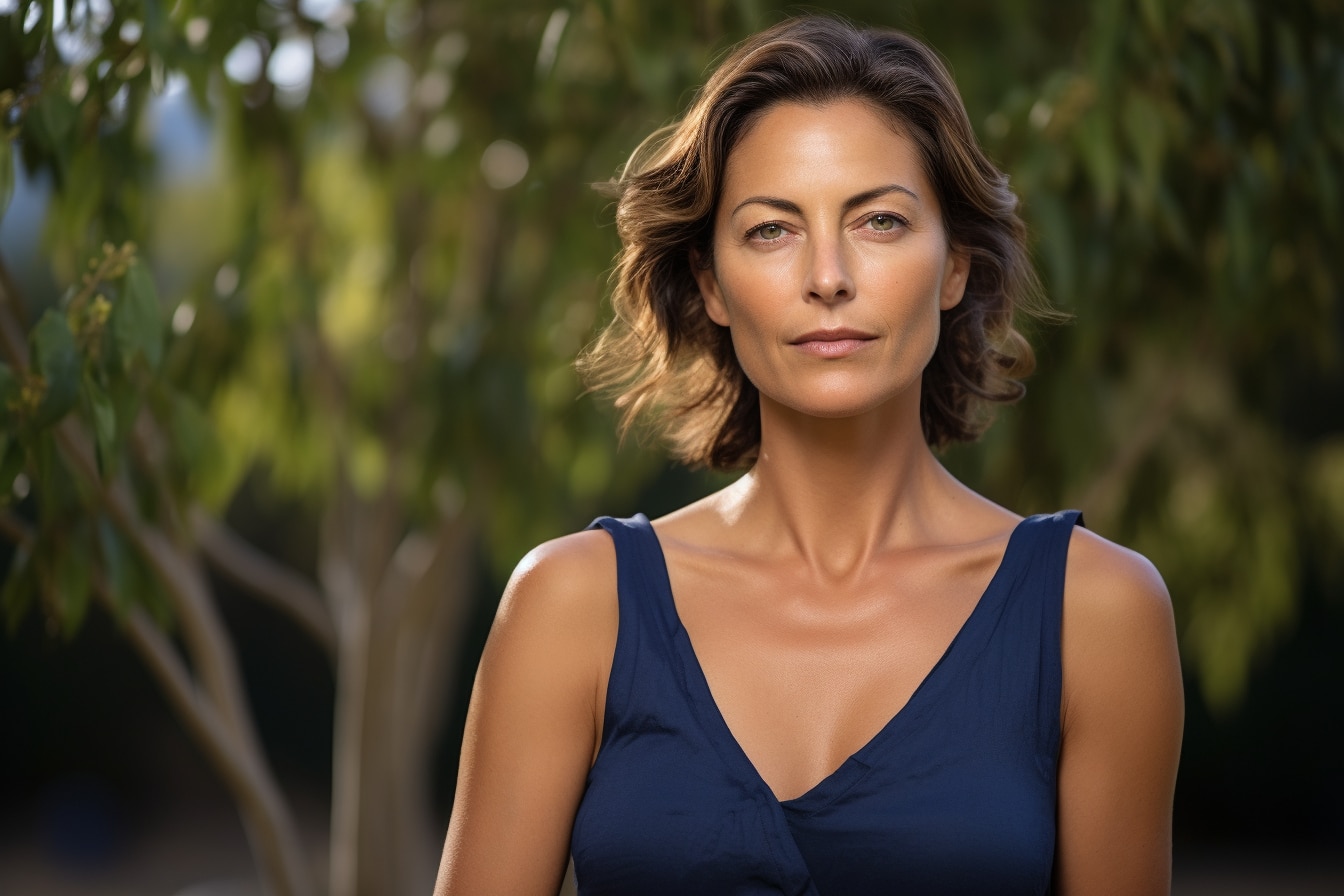 femme après lifting facial